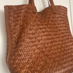 Madewell transport tote bag: woven leather